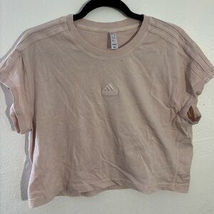 adidas Pink Cropped Crewneck Tee